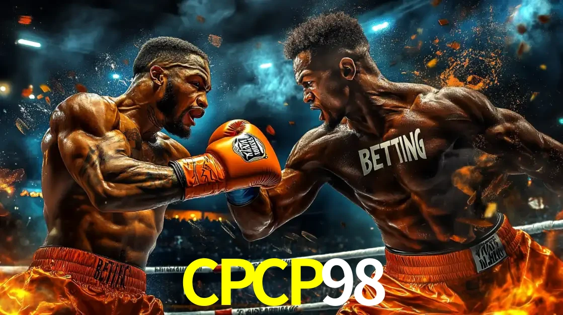 Dois boxeadores em uma luta intensa e explosiva, representando a adrenalina e as oportunidades de apostas em esportes de combate disponíveis na plataforma CPCP98.