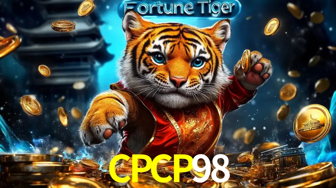 Imagem promocional do jogo de slot Fortune Tiger, com um tigre majestoso em traje tradicional cercado por uma fortuna em moedas de ouro, disponível agora no cassino CPCP98.